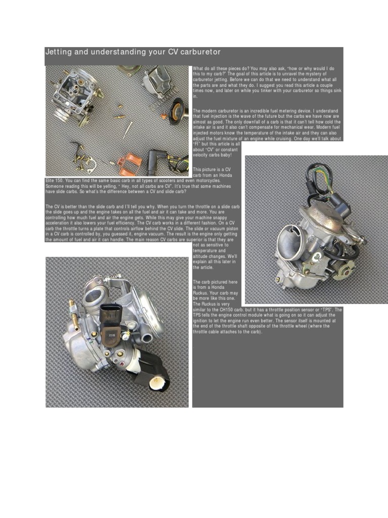 Understanding CV Carburetor Jetting | PDF | Carburetor | Throttle