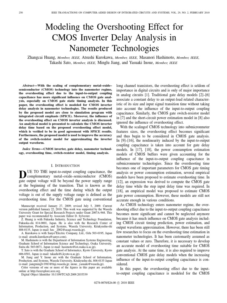 CMOS Inverter Delay in Nanotech | PDF | Cmos | Mosfet