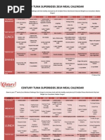 Century Tuna Superbods 2014 Meal Calendar: Lunch