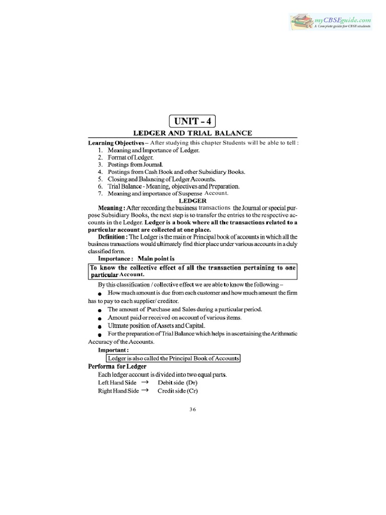 11 Accountancy Notes Ch04 Preparation of Ledger Trial Balance and Bank ...