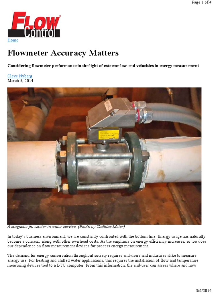Flow Meter Accuracy Matters PDF Flow Measurement Accuracy And