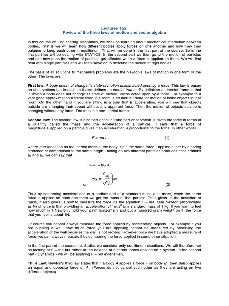 Mechanics: Forces and Vectors Overview | PDF | Euclidean Vector | Force