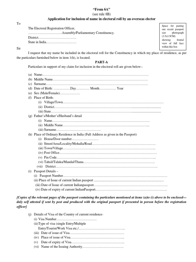 Overseas Voter Registration Form | PDF