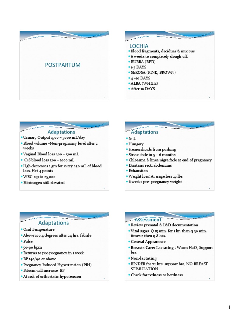 Postpartum Lochia and Care Guidelines | PDF | Postpartum Period ...