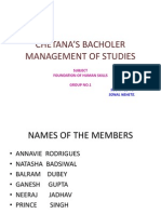 Chetana'S Bacholer Management of Studies: Subject Foundation of Human Skills Group No.1