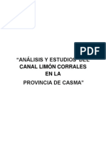 ANÁLISIS Y ESTUDIOS  DEL CANAL LIMÓN CORRALES  EN LA