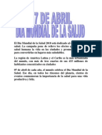 El Día Mundial de La Salud 2010 Está Dedicado Al Urbanismo y La Salud