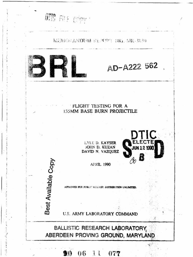 155mm Base Burn Projectile Testing | PDF | Amplitude | Propellant