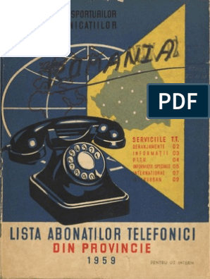 Carte Telefoane La 1959 | PDF