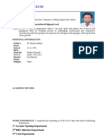 Urriculum Itae: Postal Address: H # 419 Near Govt. Commerce College Qasim Pur Colony