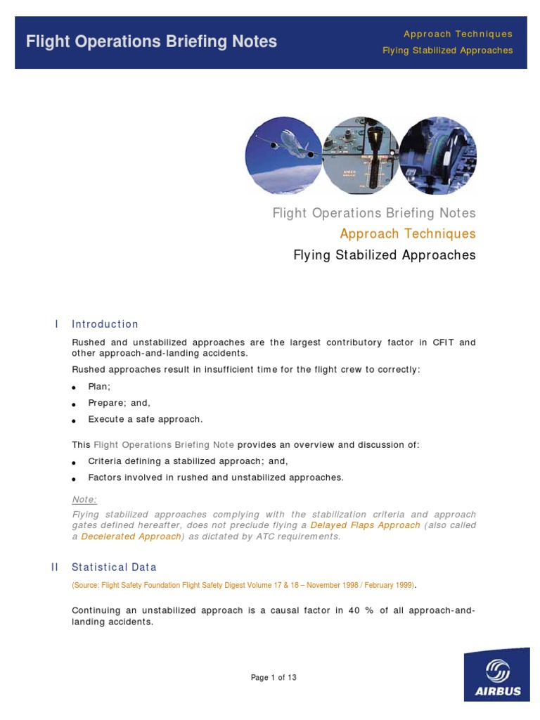 Stabilized Approach Flight Operations Guide | PDF | Flight | Air ...