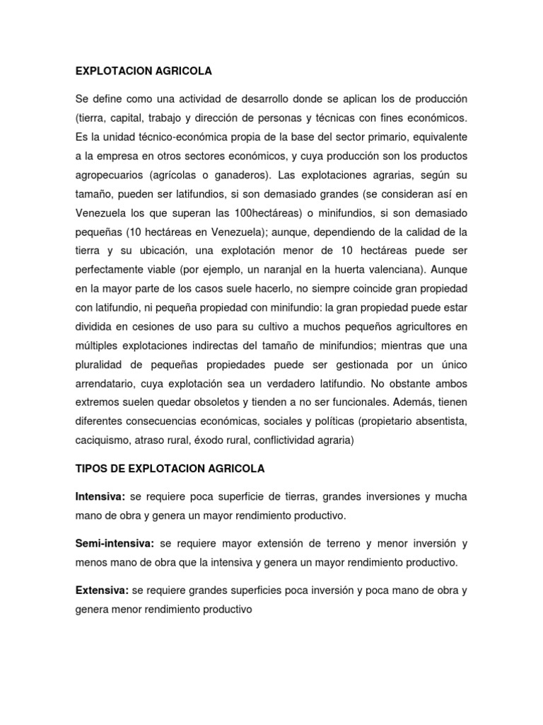 tipos-y-problemas-de-explotaci-n-agr-cola-pdf-minifundio-agricultura