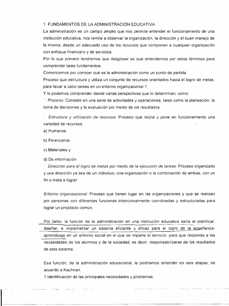 Fundamentos de La Administracion Educativa | PDF | Sociedad | Beneficio ...
