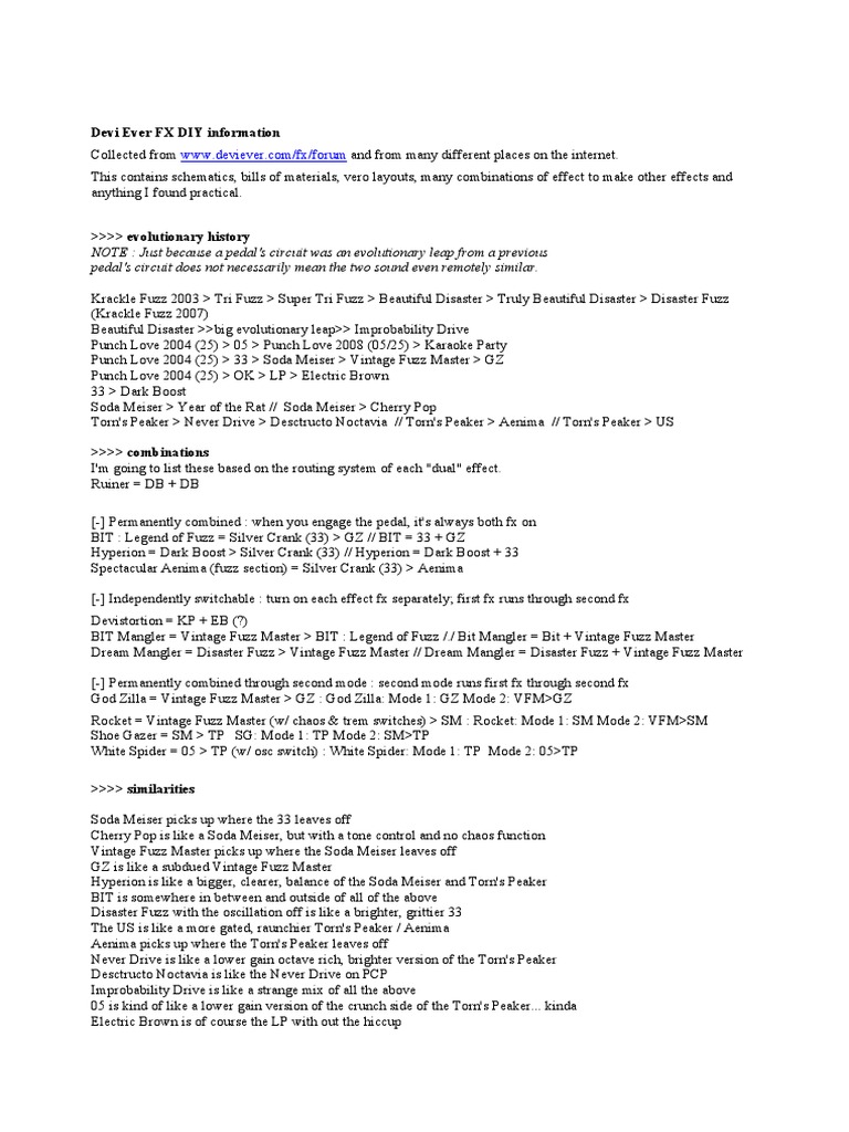 Devi Ever FX Schematics and Info | PDF | Electrical Engineering ...