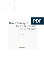 Raoul Vaneigem - de L'inhumanité de La Religion
