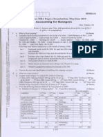 First Semester MBA Degree Examination, May/June 2010: Accounting For Managers
