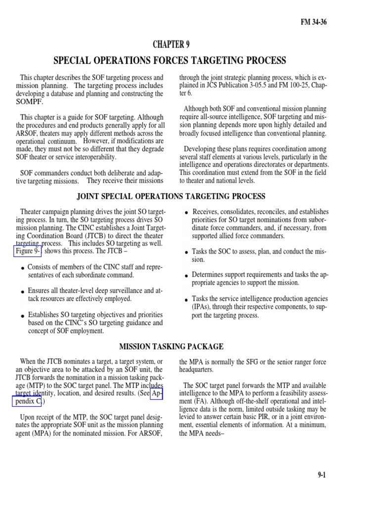 Special Operations Forces Targeting Process | PDF | United States ...