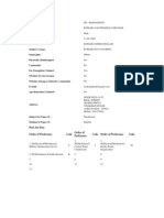 Pref. For Post Order of Preference Code Order of Preference Code Order of Preference Code