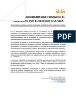 Candidatos que firmaron el manifiesto provida - Elecciones 2014.pdf