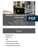 Highlights of Aspects of the Petroleum Industry Bill - A Presentation to the Nigerian Association of Energy Economics Conference 2009