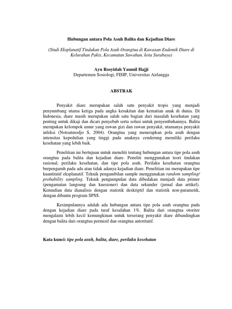 ❤ Contoh jurnal diare menggunakan data sekunder
