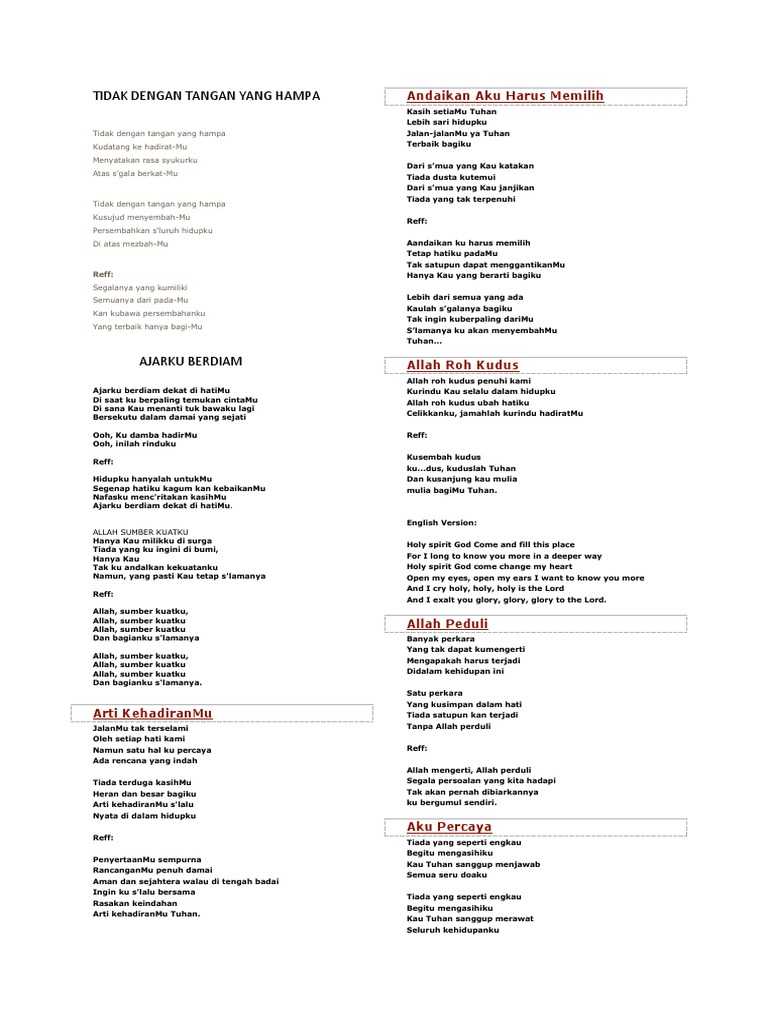 Tidak Dengan Tangan Yang Hampa Pdf