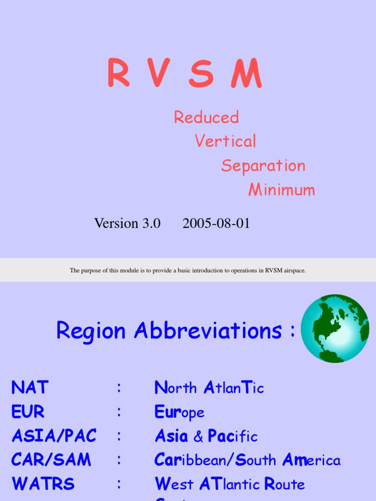 RVSM Airspace Operations Overview | PDF | Air Traffic Control ...