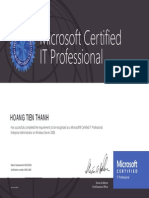 Microsoft Certified IT Professional: Hoang Tien Thanh