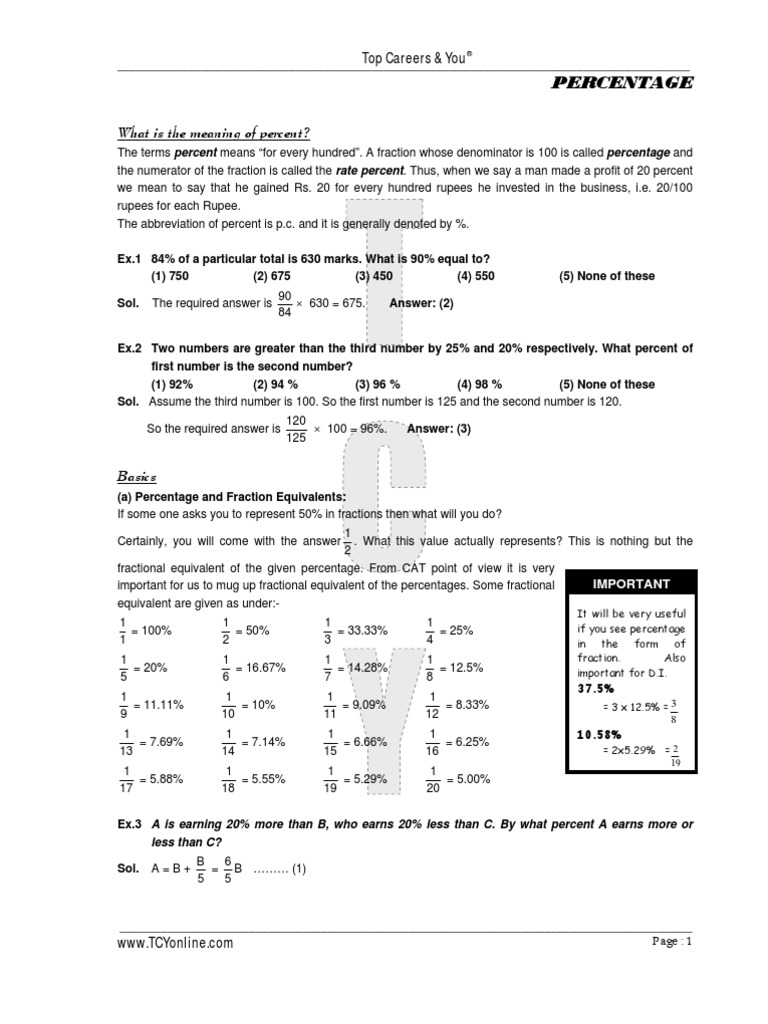 Math Made Easy - Percentage | PDF | Percentage | Fraction (Mathematics)