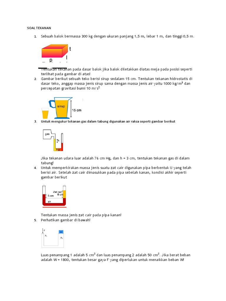 Soal Tekanan