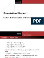 Computational Geometry: Lecture 1: Introduction and Convex Hulls