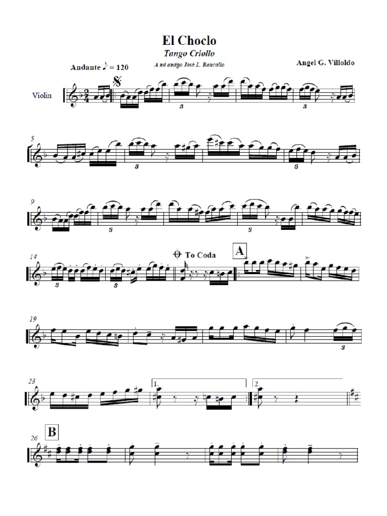 Violin El Choclo PDF