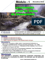 1 - Licenciamento Ambiental de Obras de Saneamento- InEAA - 2013