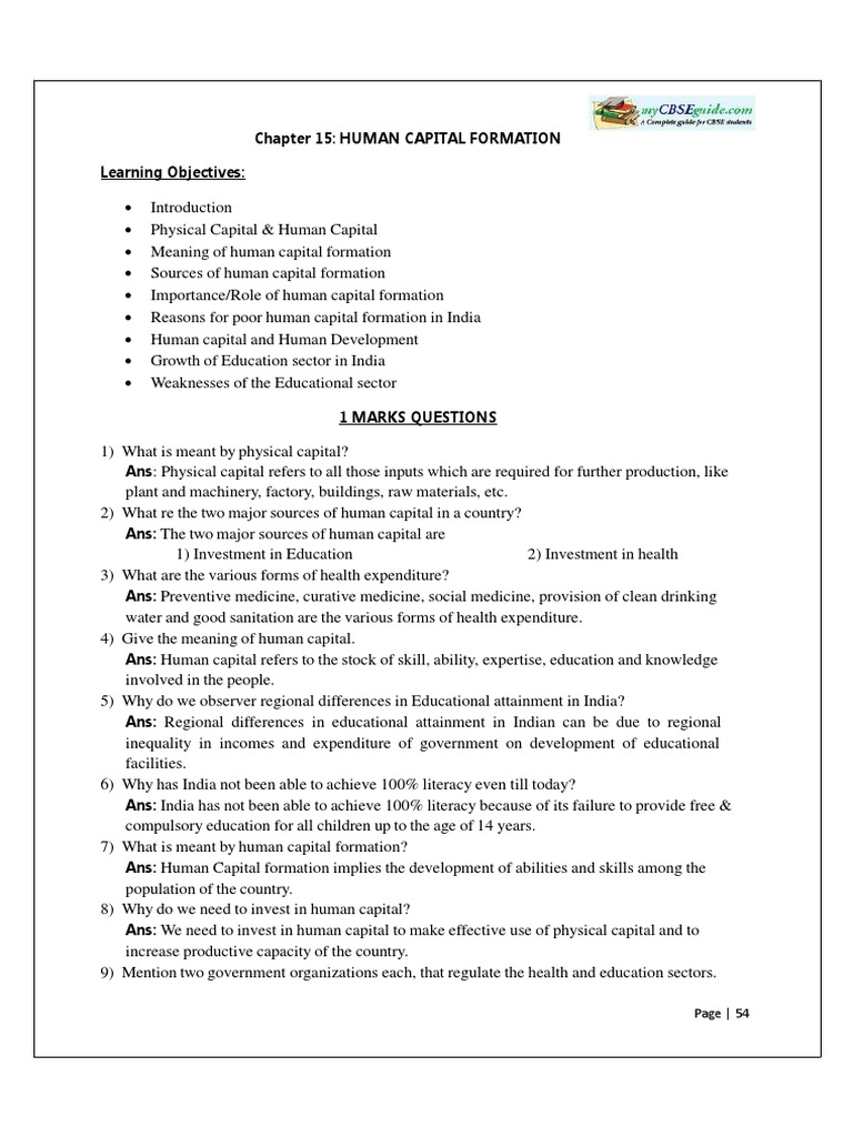 Education and Health in Human Capital | PDF | Human Capital ...