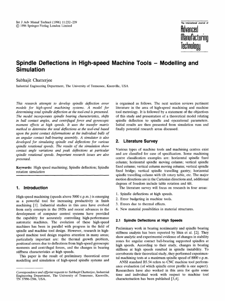 Spindle Deflection PDF Bearing (Mechanical) Rotation Around A