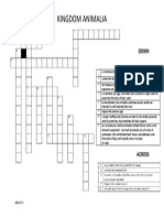 Kingdom Animalia Crossword Puzzle With Answers