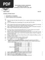 Delhi Public School Ghaziabad Unit Test No - 2 (Set-A) Informatics Practices (Class-Xii)