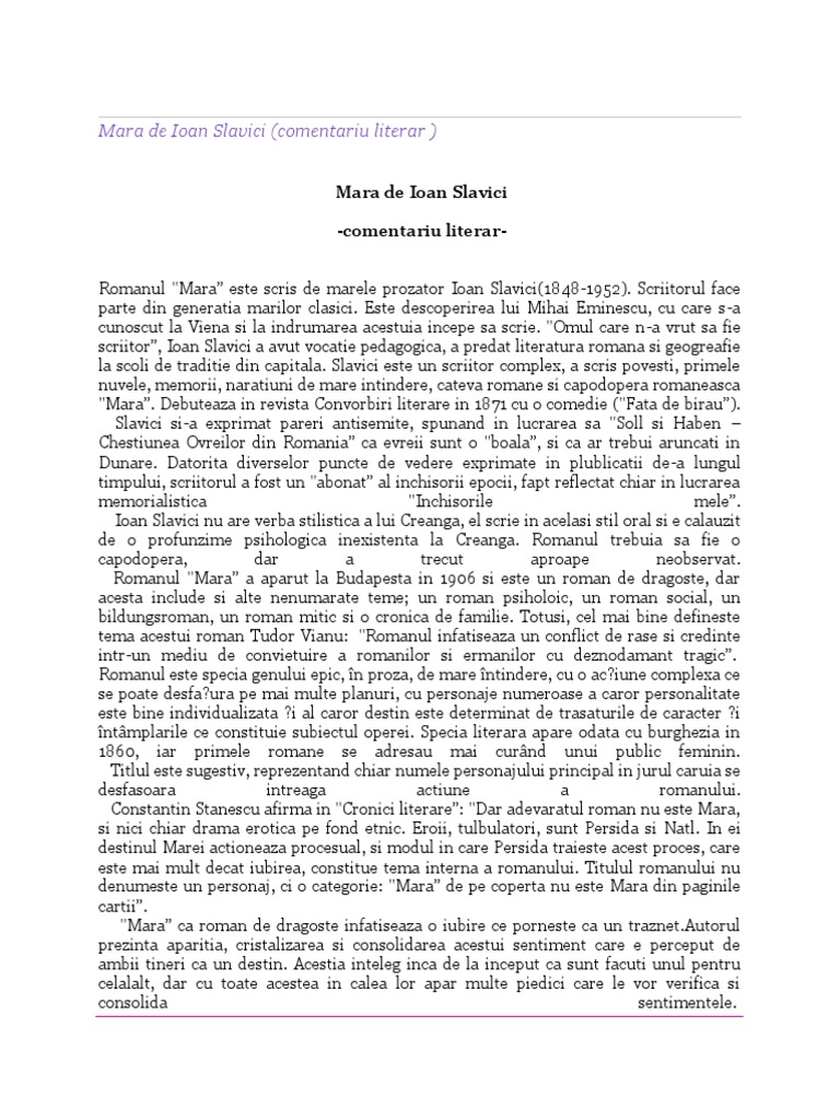 Mara de Ioan Slavici | PDF
