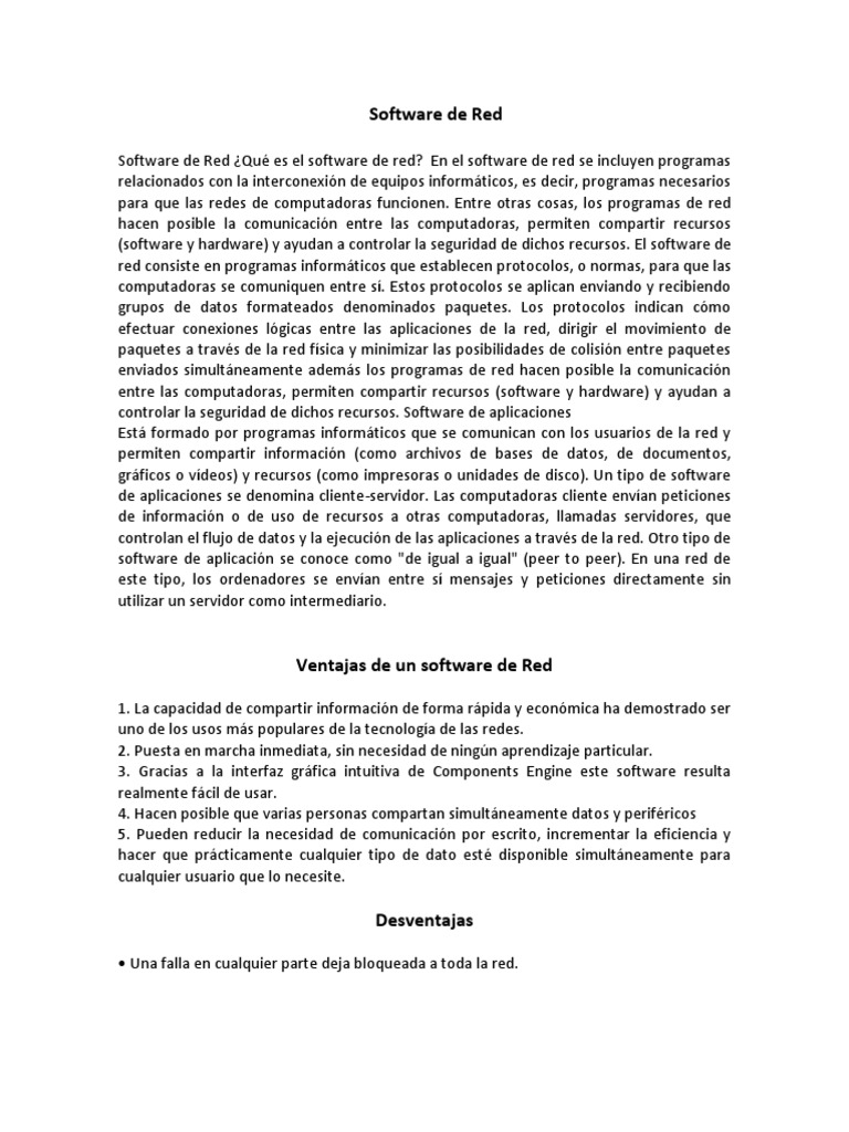Qué es el Software de Red | PDF | Red de computadoras | Windows Nt