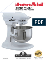 Kitchen Aid Mixer Bowl Lift style Use and Care Guide  with recipes 72 pages