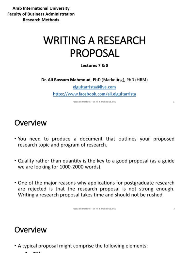 Writing A Research Proposal | PDF