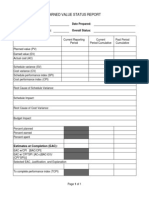 Earned Value Status Report