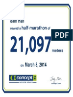 Concept2 2014 March 08 Half Marathon Certificate