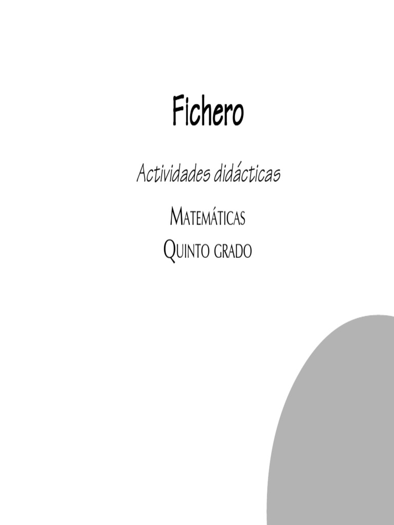 Fichero Actividades Didacticas Quinto Primaria Quinto Grado PDF