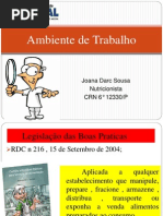 Ambiente de Trabalho Manipulação de Alimentos