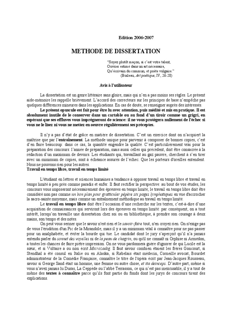 Exemple de dissertation littéraire rédigée pdf image