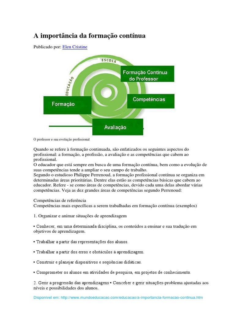 Importância da Formação Continuada para Educadores | PDF | Escolas ...