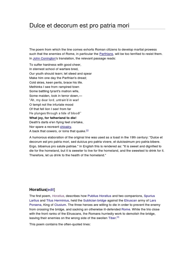 👍 Dulce et decorum est translation line by line. Wilfred ...