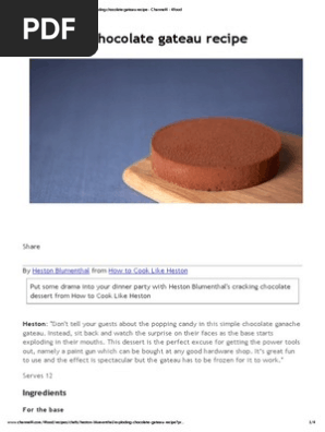 Exploding Chocolate Gateau Recipe - Channel4 - 4Food