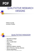 Qualitative Research Designs